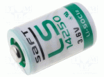  SAFT LS14250 Elem: lítium  3,6V  1/2AA  Ø 14,5x25mm  1200mAh  nem újratölthető