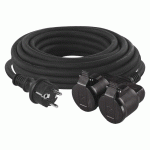 EMOS Kültéri hosszabbító 10 m / 2 aljzat / fekete / gumi / 250 V / 1,5 mm2